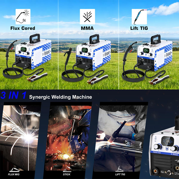 Reboot Arc Stick/MMA 2 in 1 Welder,160Amp 220V Portable Mini Welding Machine IGBT Digital Display LCD Hot Start Arc Force Anti-Stick for DIY Enthusiasts & Professionals