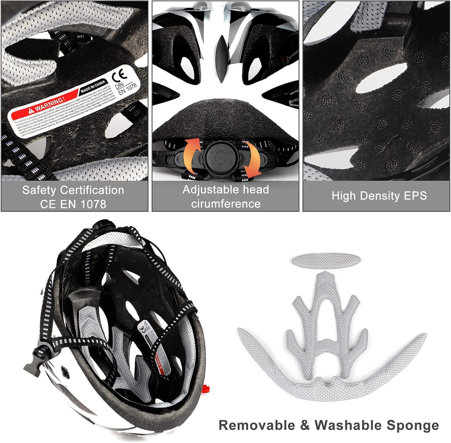 RaMokey Cycle Helmet, Lightweight Bicycle Helmet, Adjustable Mountain & Road Bike Helmets for Adults, 18 Vents with Adjustable Strap & Detachable Visor for Mens Womens(Head Sizes 58-62cm)