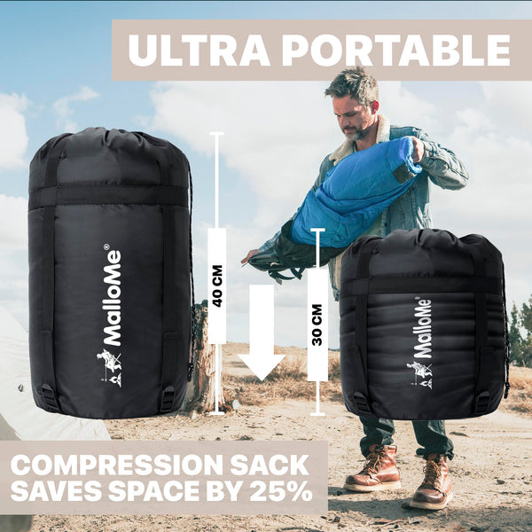 MalloMe Sleeping Bags for Adults & Kids Sleeping Bag 3-4 Season - Ultralight Backpacking Sleeping Bag Cold Weather & Warm, Lightweight Compact, Single Adult Girls Boys Winter Sleep Camping Accessories