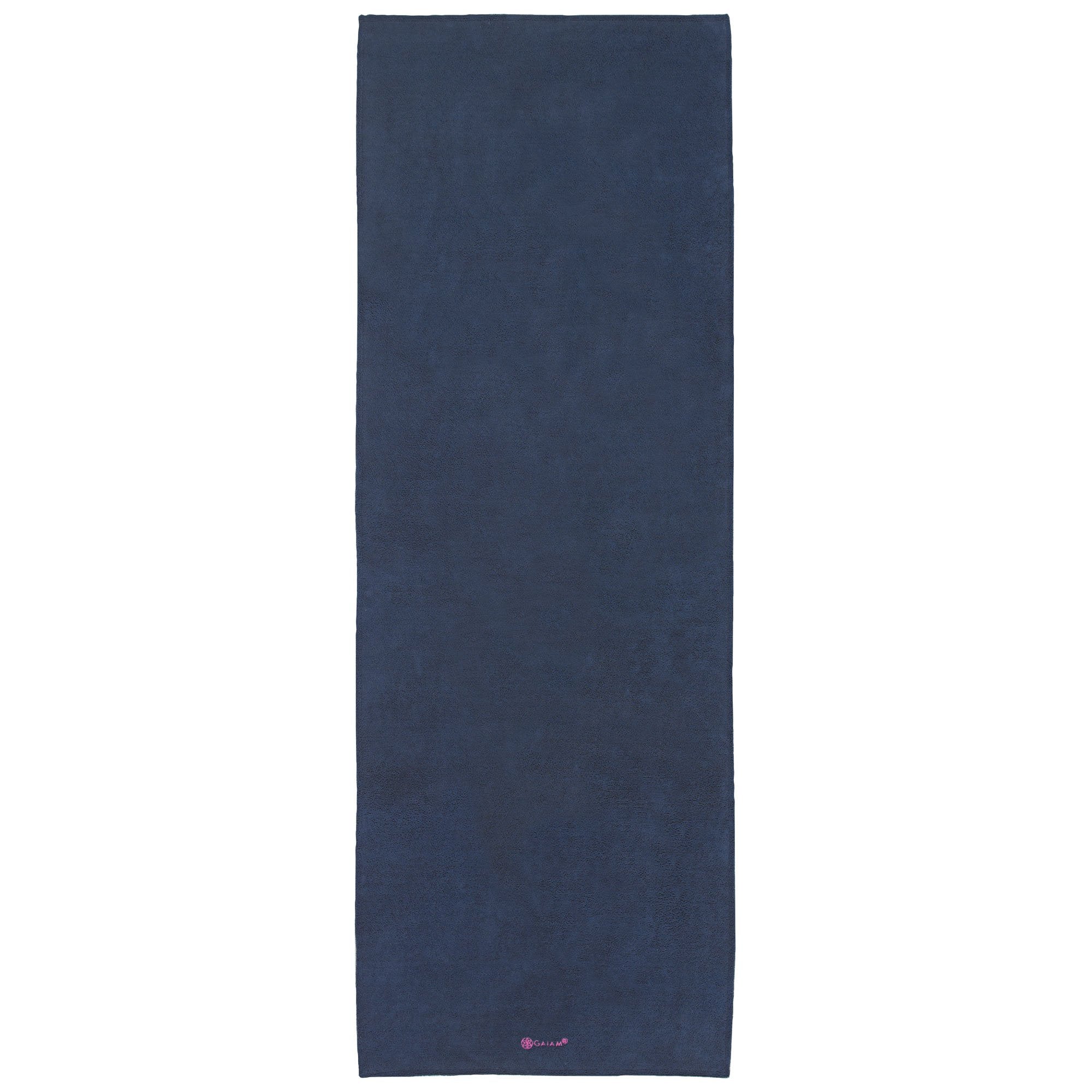 Gaiam Grippy Non Slip Yoga Mat Towel - Fast Drying Towel - Ideal for Hot Yoga - Microfiber and Machine Washable - Grip Backing - Vivid Blue/Fuchsia -