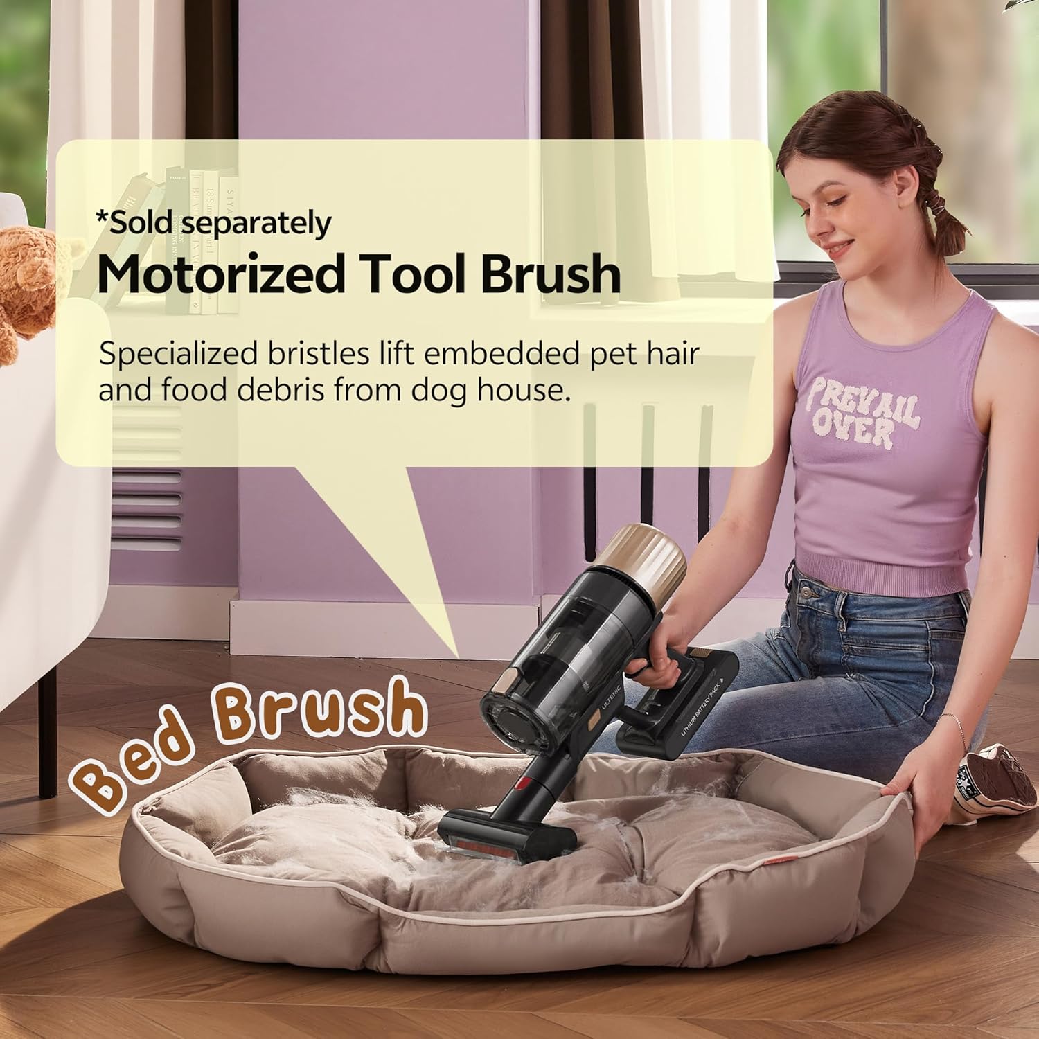 Ultenic U15 Cordless Vacuum Cleaner 50000Pa/65Min Runtime, Anti-tangle Brush with GreenEye Technology, Self Standing Stick Vacuum, Telescopic Tube, Ideal for All Floors, Carpet & Pet Hair