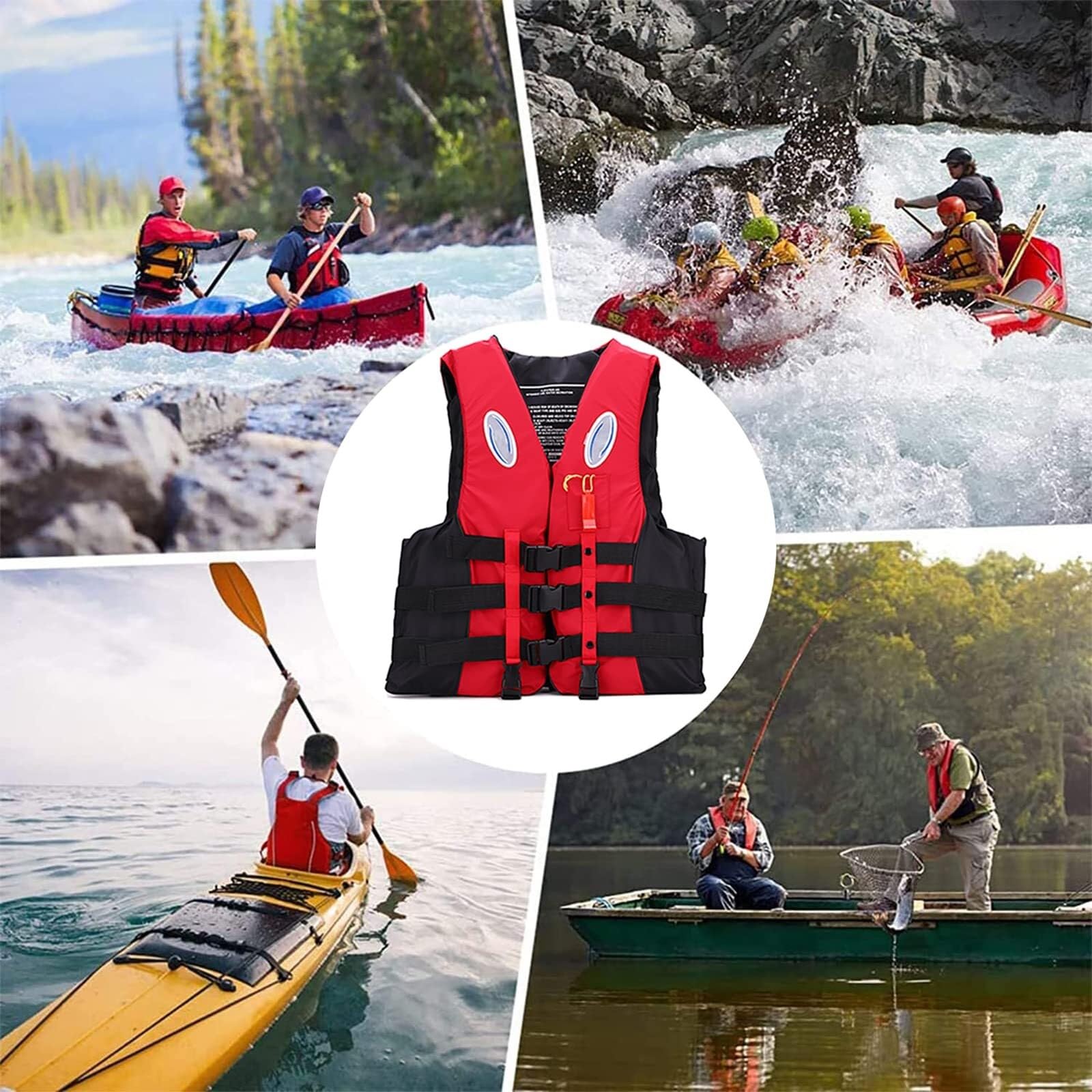 Swim Jacket - Paddle Board Life Jacket for Adult Adjustable Buoyancy Aids Swim Safety Snorkeling Vest for Kayaking Floatation Device Surfing Outdoor WaterSports(Blue,XL)