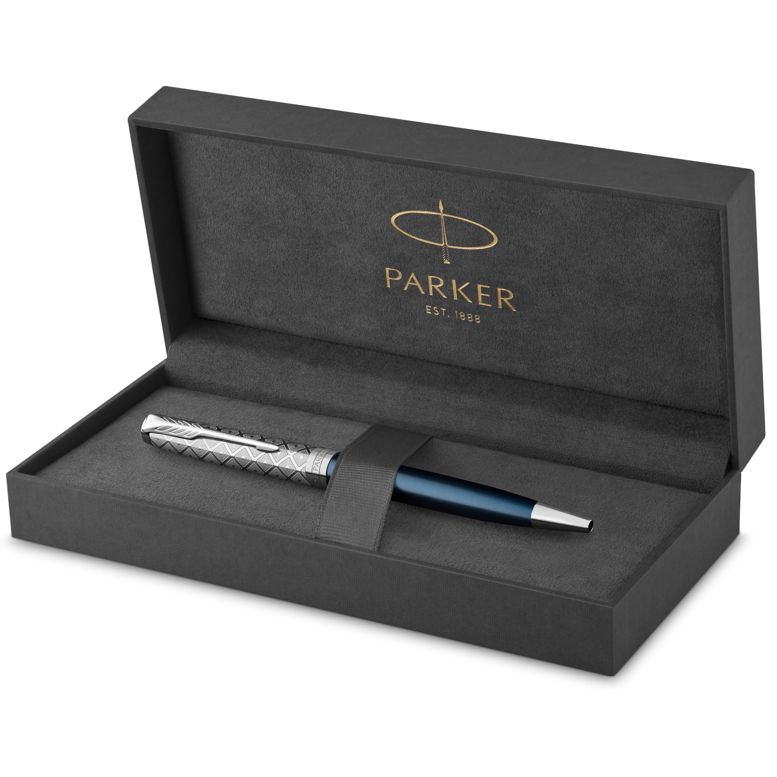 Parker Sonnet Ballpoint Pen | Stainless Steel with Gold Trim | Medium Point | Handwriting Pens & Stationery Supplies | Black Ink | Gift Box