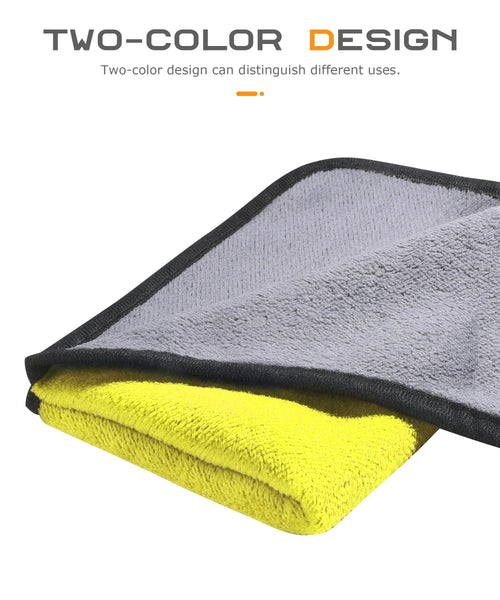 Flaconi 6PCS Microfibre Cloth Car,Cars Cleaning Products,12”x16” Microfibre Cleaning cloth,Automotive Detailing Products,Micro Fiber Cloth,Fit for Car Washing,Drying,Detailing (Yellow)