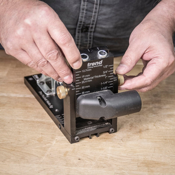 Trend Pocket Hole Jig Pro Kit with Pocket Hole Jig, Support Rods & End Stops, Face Clamp, HSS Drill Bit & Depth Collar, Square Drive Bits, 100 Screws & Storage Case, PH/JIG/AK , 12.7-38mm