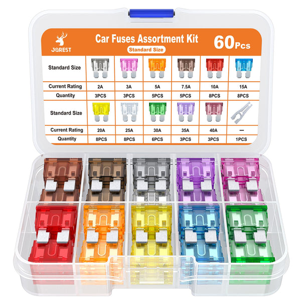 JOREST 300Pcs Car Fuses Assorted Kit, 160 Mini Blade Fuses Automotive + 90 Standard Mixed Fuses + 50 Micro Fuse Set + Fuse Puller – for RV Truck Motorcycle(2Amp 3A 5A 7.5A 10A 15A 20A 25A 30A 35A 40A)