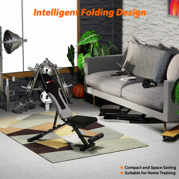 WINNOW Adjustable Weight Bench Foldable Home Exercise Gym Workout Bench Incline Decline Flat Bench Press for Full Body Workout