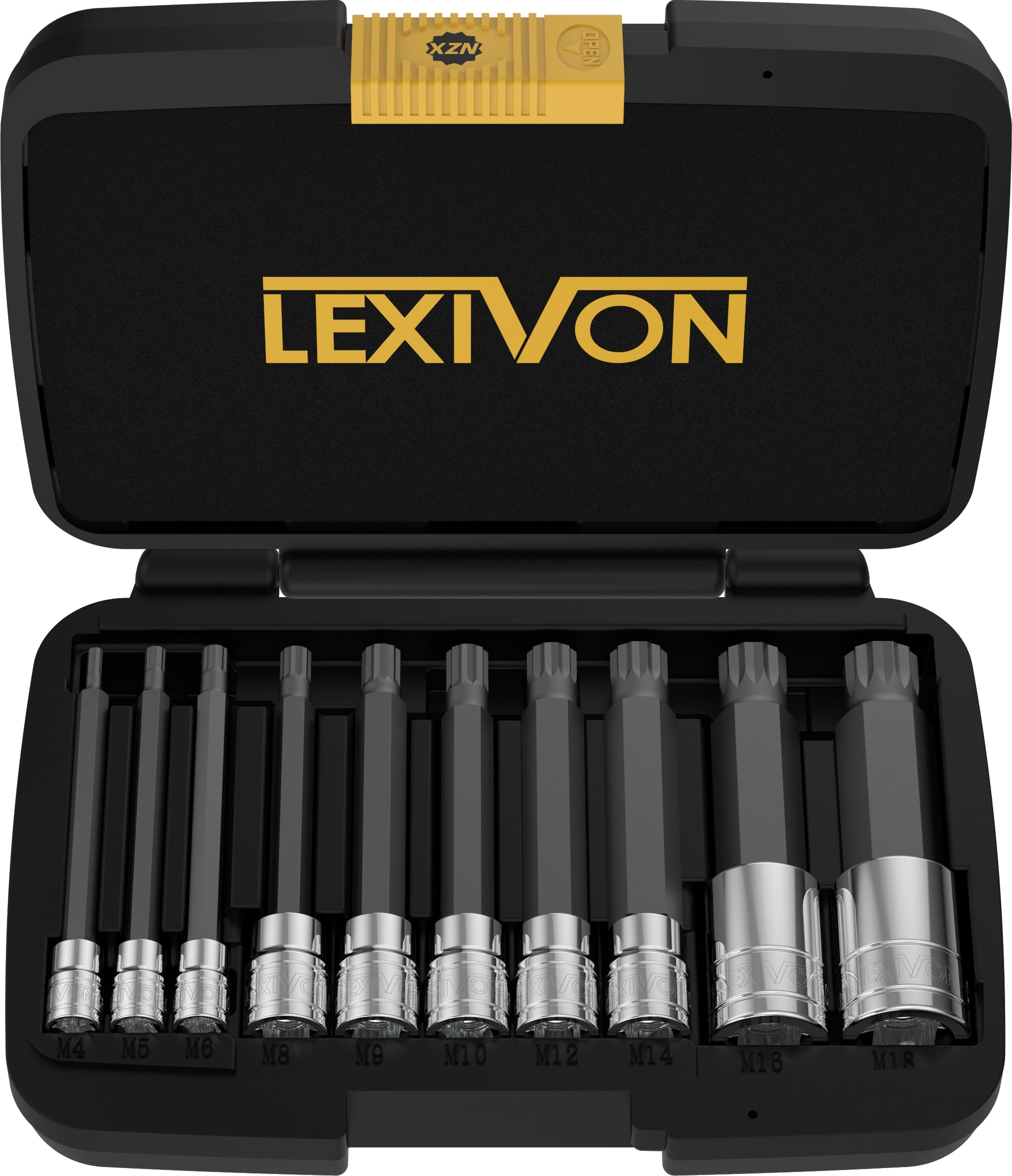 LEXIVON Master HEX Bit Socket Set, Premium S2 Alloy Steel | Complete 32-Piece, SAE and Metric Set | Enhanced Storage Case (LX-144)