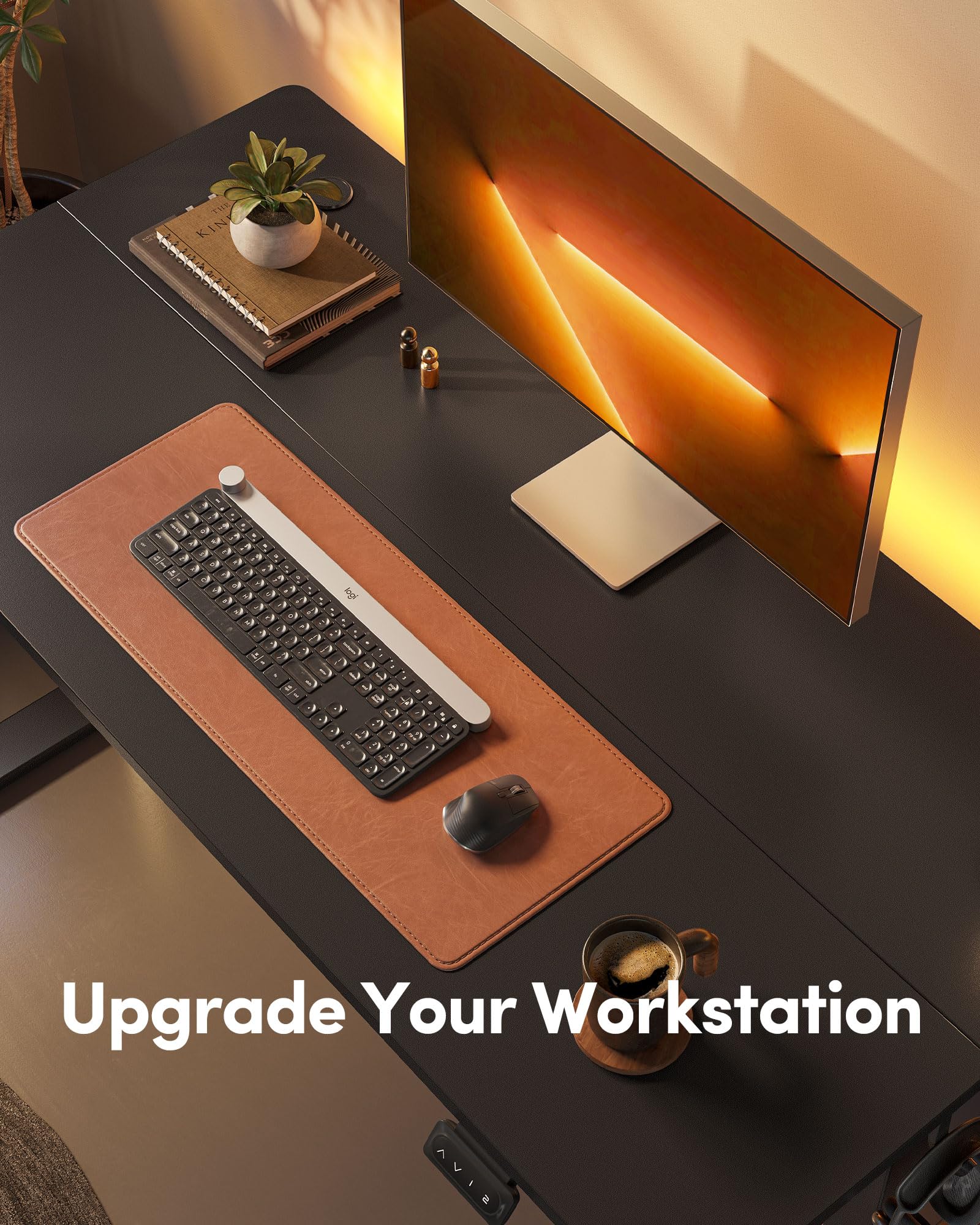 FEZIBO Height Adjustable Electric Standing Desk, 120 * 60 cm Stand up Table, Sit Stand Home Office Desk with Splice Board, White Frame/Maple Top