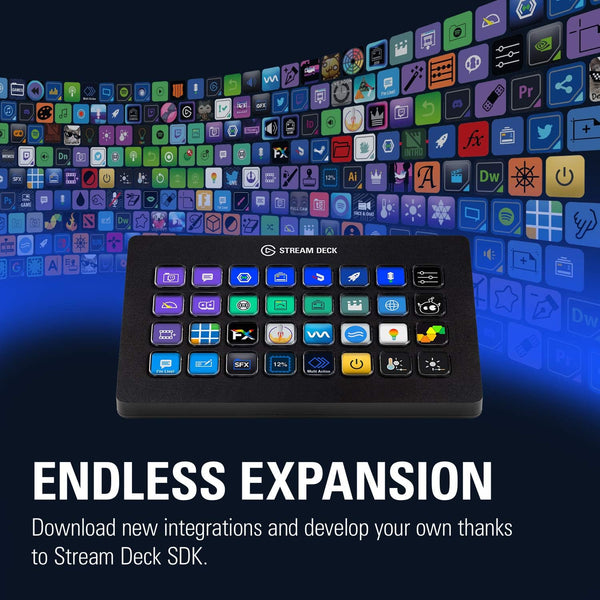 Elgato Stream Deck XL – Advanced Studio Controller, 32 macro keys, trigger actions in apps and software like OBS, Twitch, YouTube and more, works with Mac and PC