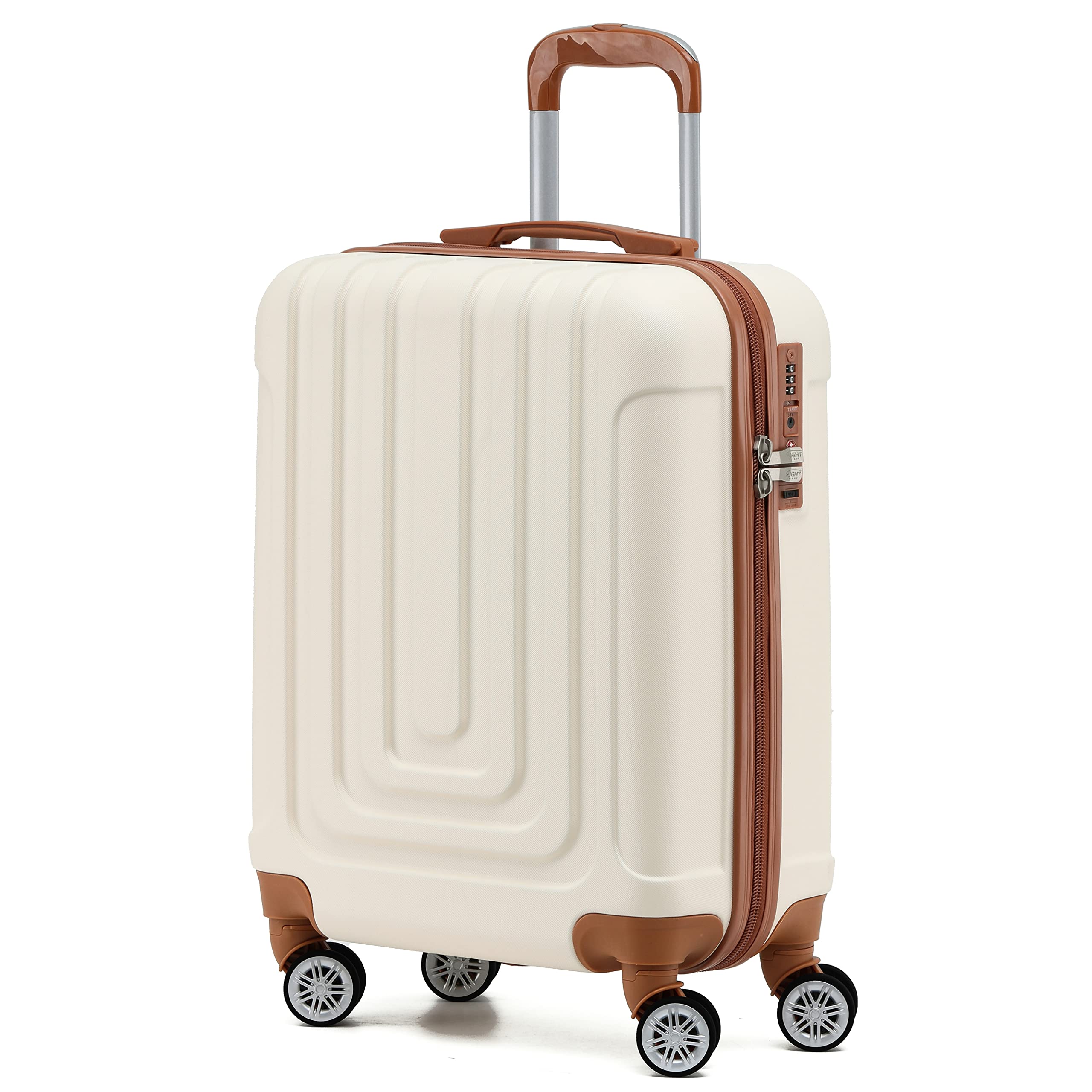 Flight Knight Premium Lightweight Suitcase - Built-in TSA Lock - 8 Spinner Wheels - ABS Hard Shell Check in Highly Durable Luggage - Medium - 67x45x26cm