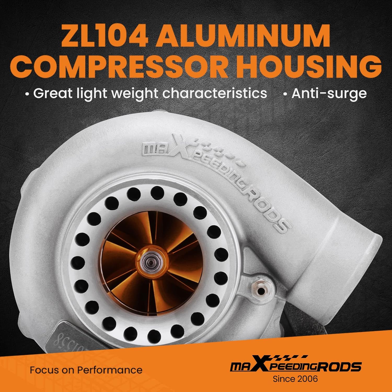 maXpeedingrods GT35 GT3582 Billet Wheel turbocharger Universal for 4/6 cylinder 2.5-6.0L 600HP A.nti Surge 4 Water+Oil Cold Turbo