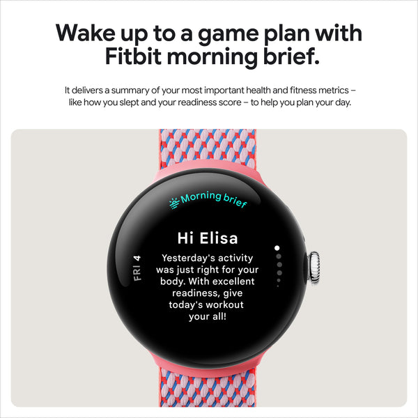 Google Pixel Watch 3 (41 mm) – Android smartwatch with heart rate tracking, advanced running from Fitbit, fitness insights, 24-hour battery – Polished Silver Aluminium Case – Porcelain band – Wi-Fi