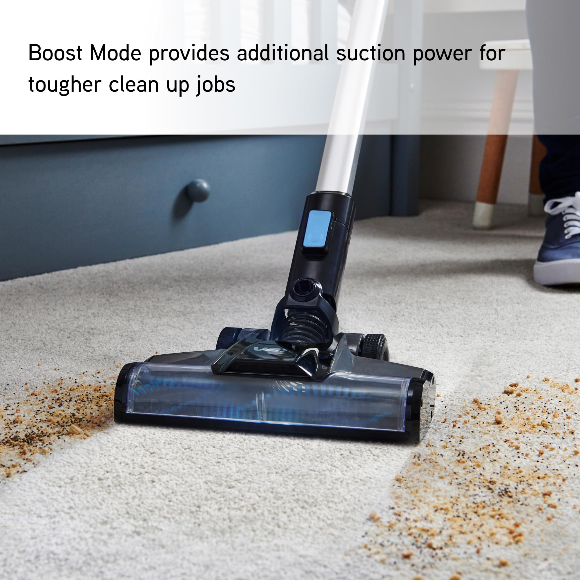 Vax Pace Plus Cordless Vacuum Cleaner, Lightweight 3.1kg, 40 Minute Runtime, Boost Mode, Captures up to 99% of Particles, Crevice & Stair Tools, CLSV-PAKA, Blue
