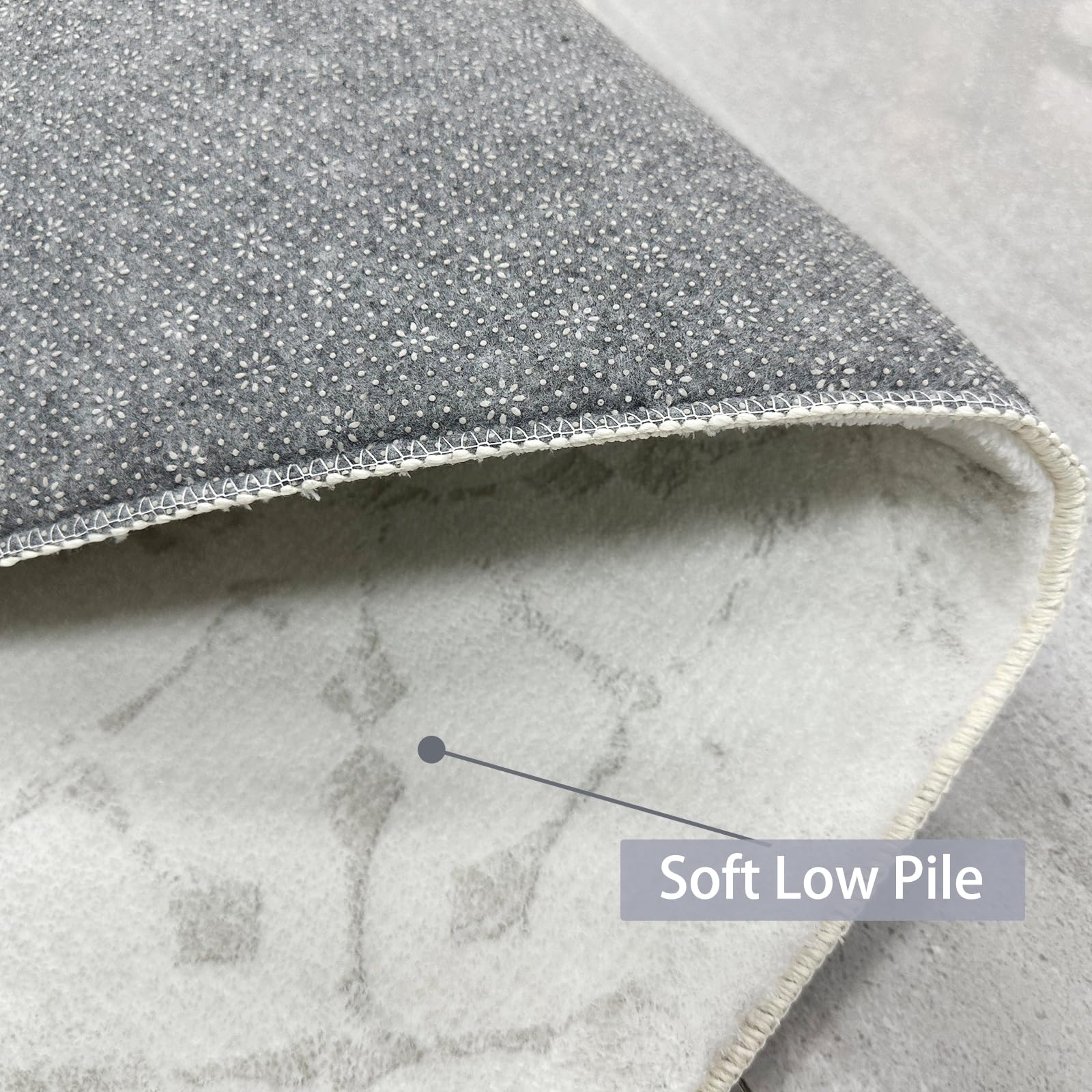 Leesentec Rugs Living Room Extra Large Rug 200x300cm Cream Grey White Abstract Modern Geometrical Short Pile Rugs Easy Care Soft Non-slip Carpet