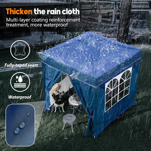 SANHENG Pop Up Gazebo, Pop Up Tent with Weights, Fully Waterproof, All Weather Gazebo ideal for Outdoor Party Camping (2x2m,Blue)