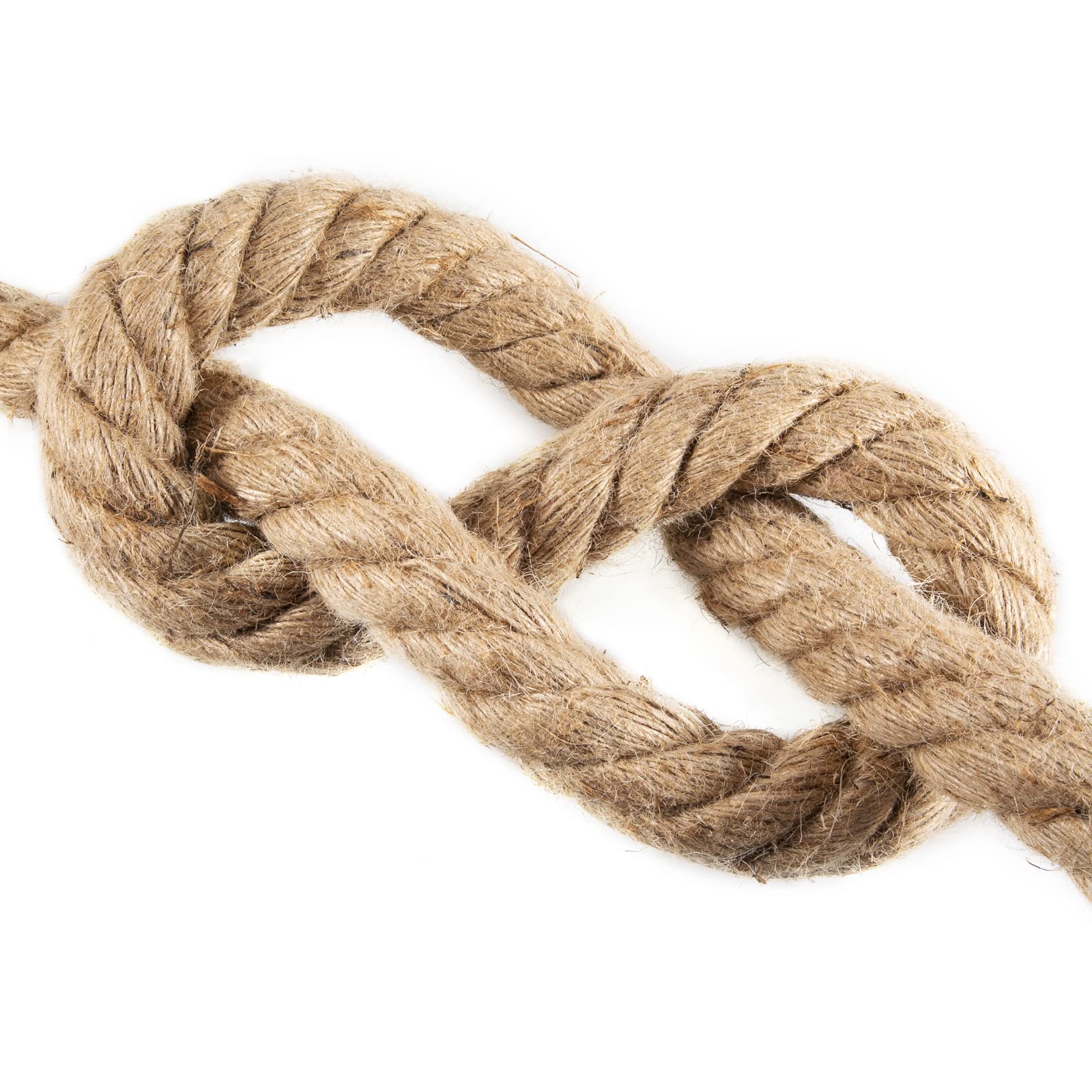 20mm Natural Hemp Ropes Decking Jute Rope 4 Strand Super Strong War Garden Decoration Camping DIY Cat Scratcher Twine Rope (20MM-20M)