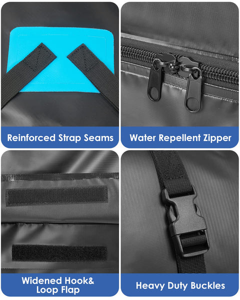 Zacro Car Roof Bag 425 Litres 15 Cubic Feet Cargo Bag, Foldable and Waterproof Car Top Carrier, Straps for Any Car with Roof Rack or No Rails