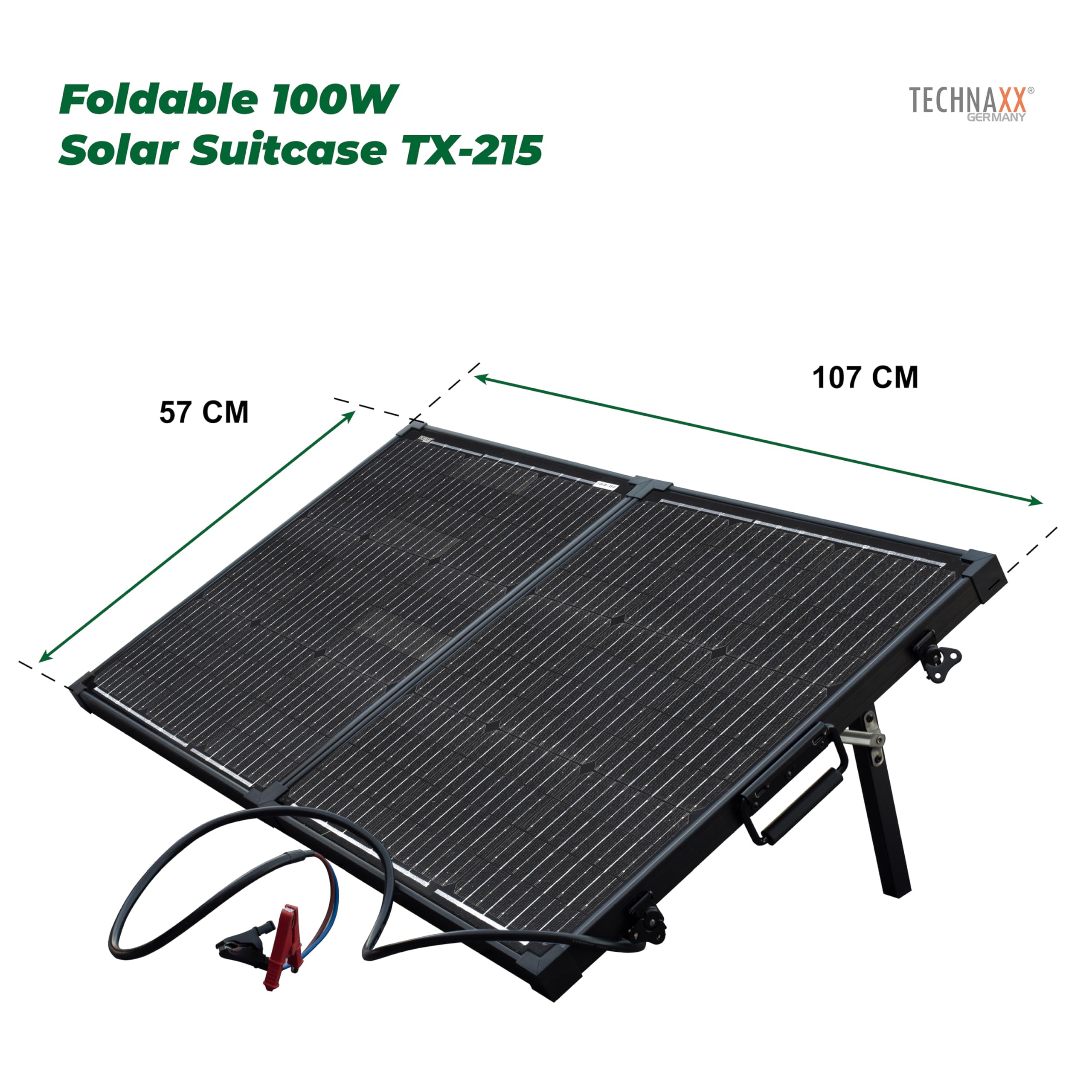 Technaxx 21W Solar Charger with USB for Phone, Powerbank, Tablet, etc. - Perfect for Traveling, Camping and Outdoor - Solar Panel Charging Case TX-207