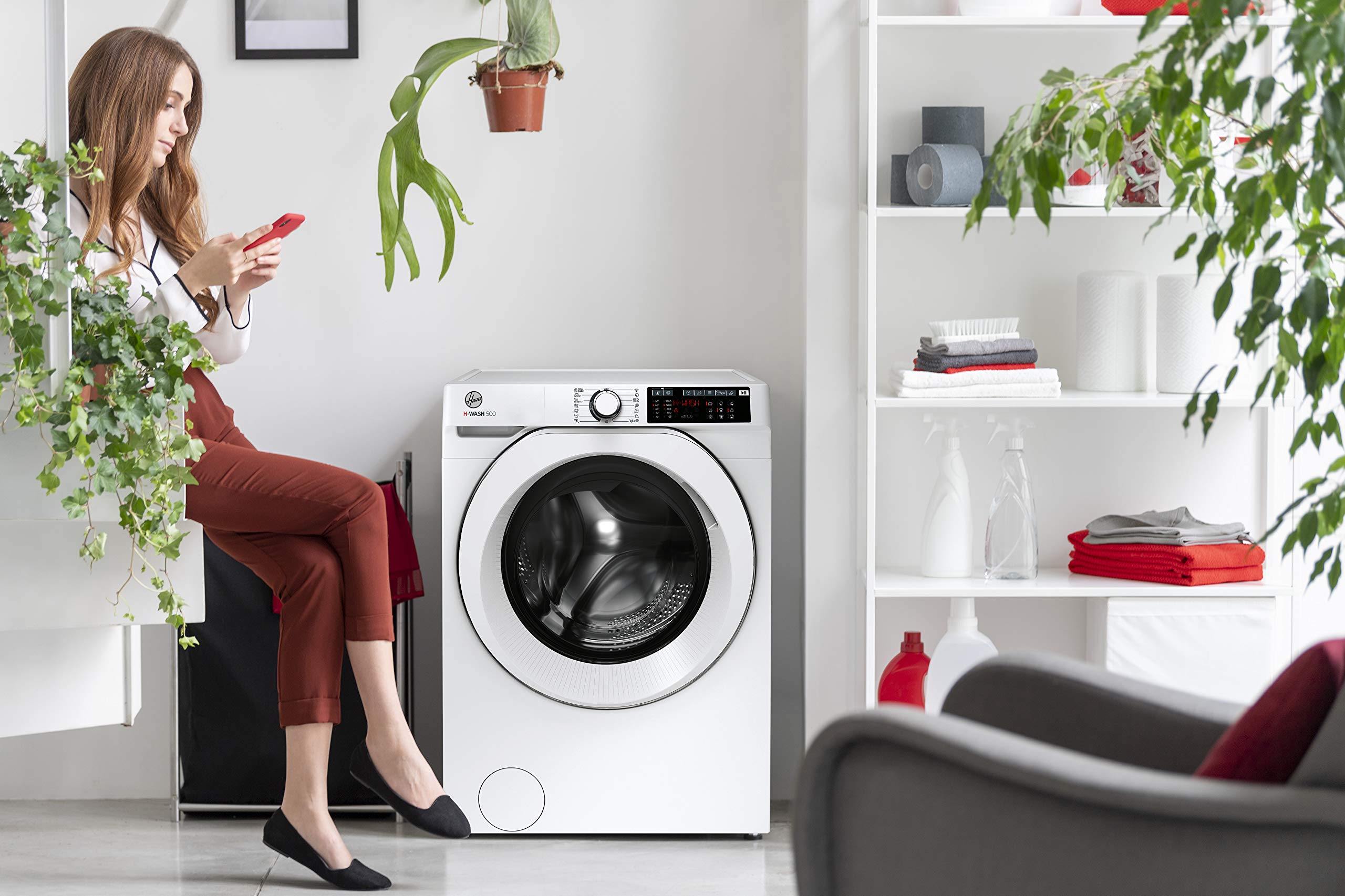 Hoover H-WASH 500 10kg Freestanding Washing Machine, 1400 RPM, A Rated, ECO‑Power Inverter Motor, hOn App, 60 Programmes, Care Dose, Power Care System, White, 60x59x85 cm ‑ HW 410AMC/1-80
