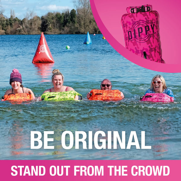 DIPPY Tow Floats for Open Water Swimming | 28L Swim Buoy Open Water Swimming Float | Waterproof Swimming Buoy | Tow Float Dry Bag | Wild Swimming Float | Wild Swimming Accessories Triathlete, Swimmer
