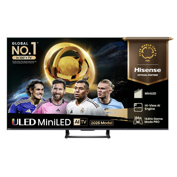 Hisense 55 Inch 4K Mini-LED TV 55U6NQTUK - Quantum Dot Colour, Dolby Vision Atmos, Hi-View Engine, FilmMaker Mode, Vidaa OS with Voice Control, Freely, Youtube, Netflix and Disney+ (2024 Model)