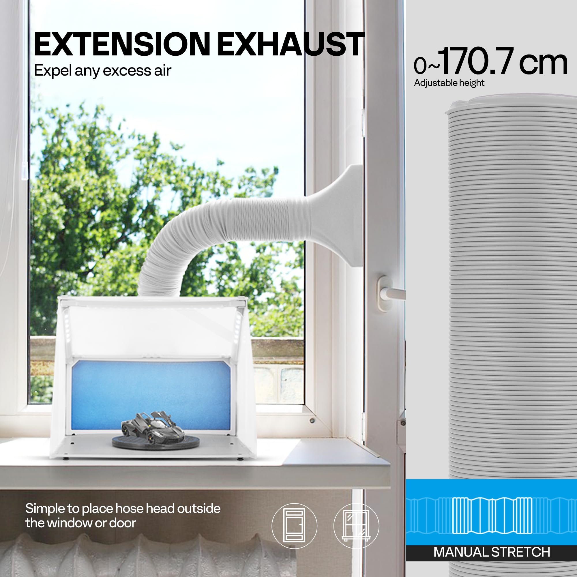 VIVOHOME Dual Fans Airbrush Paint Spray Booth with 4 LED Lights Turn Table and Filter Hose, Portable Airbrush Booth for Painting Model Craft