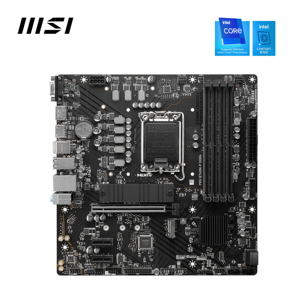 MSI B760 GAMING PLUS WIFI DDR4 Motherboard, ATX - Supports Intel 14th, 13th & 12th Gen Core Processors, LGA 1700 - DDR4 Memory Boost 5333+MHz/OC, 1x PCIe 4.0 x16, 2 x M.2 Gen4, 2.5G LAN, Wi-Fi 6E