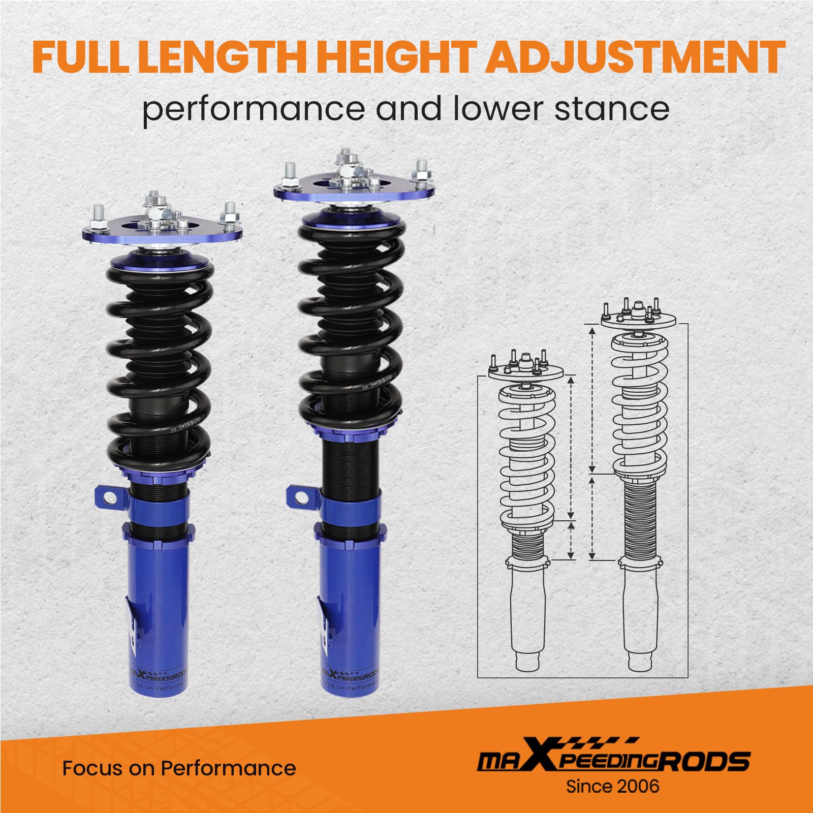 maXpeedingrods Coilover Suspension Kit for Celica 2000-2006 Coil Over Shock Strut