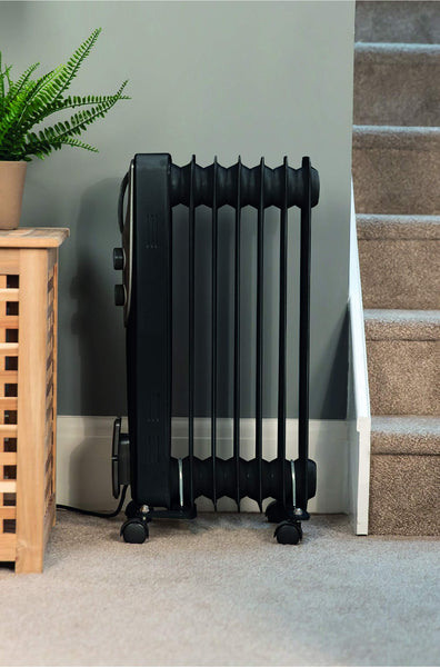 Russell Hobbs 1500W/1.5KW Oil Filled Radiator, 7 Fin Portable Electric Heater - White, Adjustable Thermostat with 3 Heat Settings, Safety Cut-off, 15 m sq Room Size, RHOFR5001, 2 Year Guarantee