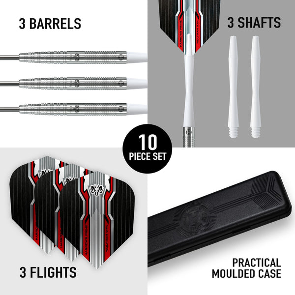 Harrows Wolfram 97% Tungsten Steel Tip Darts Set 21g, 22g, 23g, 24, 25g & 26g - Includes Speedline Shafts, Marathon - Wolfram Flights & Travel Case