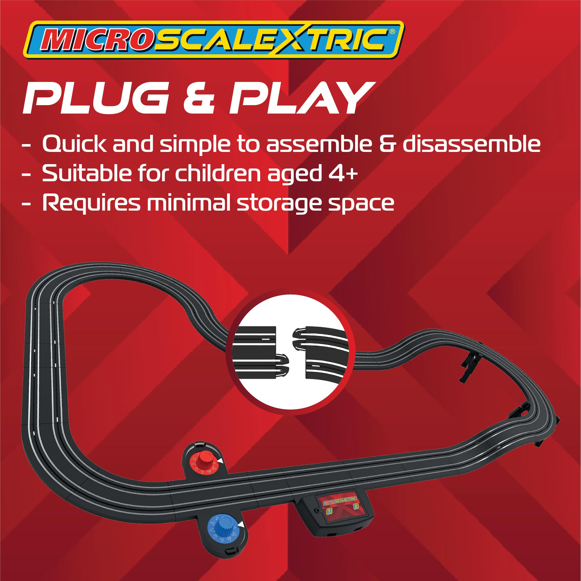 Scalextric G1155M Micro Car Race Track Sets for Kids Age 4+ - Batman vs Joker Themed Construction Set, Battery Powered Racing, Slot Cars Kids' Play Vehicles - Mini Toy Tracks for Boys