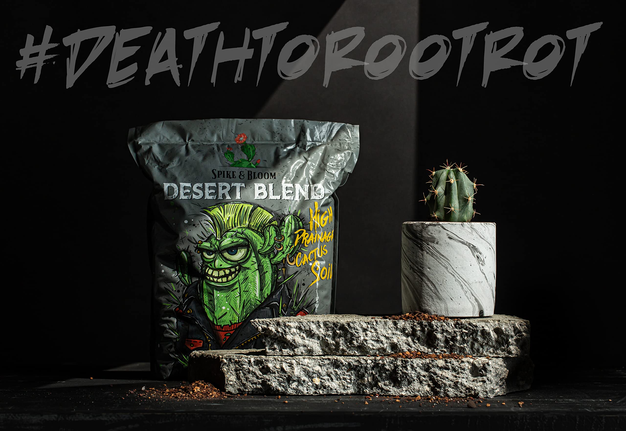 High Drainage Cactus Soil Potting Mix with Mycorrhizal Fungi - 8 Pounds / 4 Quarts of Soil for Succulents and Cactus - Slightly Acidic, Gritty Soil
