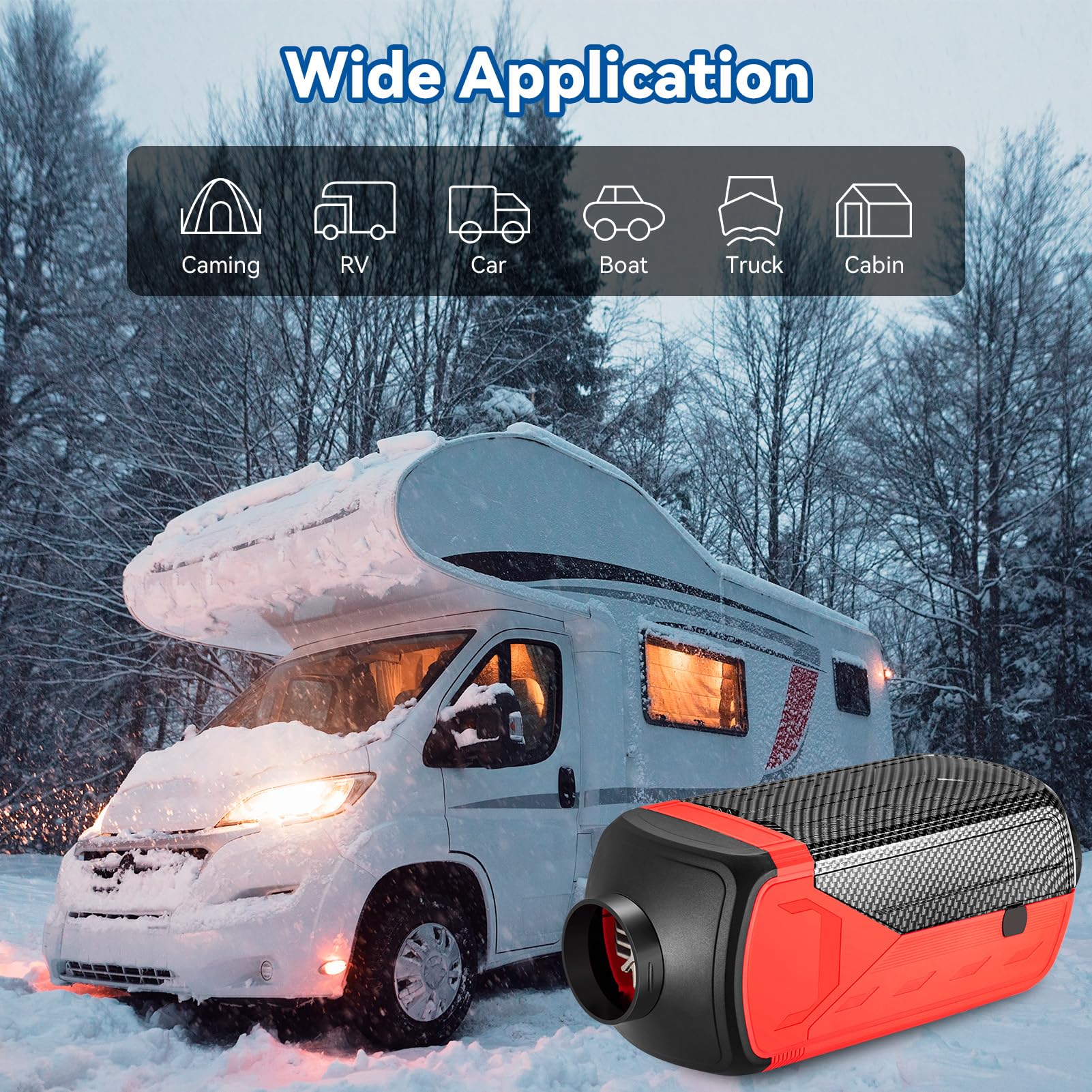 Redriver 8KW Diesel Heater 12V/24V Parking Fuel Heater, Night Air Heater with Premium Silencer, Upgrade Smart Remote Control For Truck, Boat, Car Trailer, Motorhomes, Campervans, Caravans