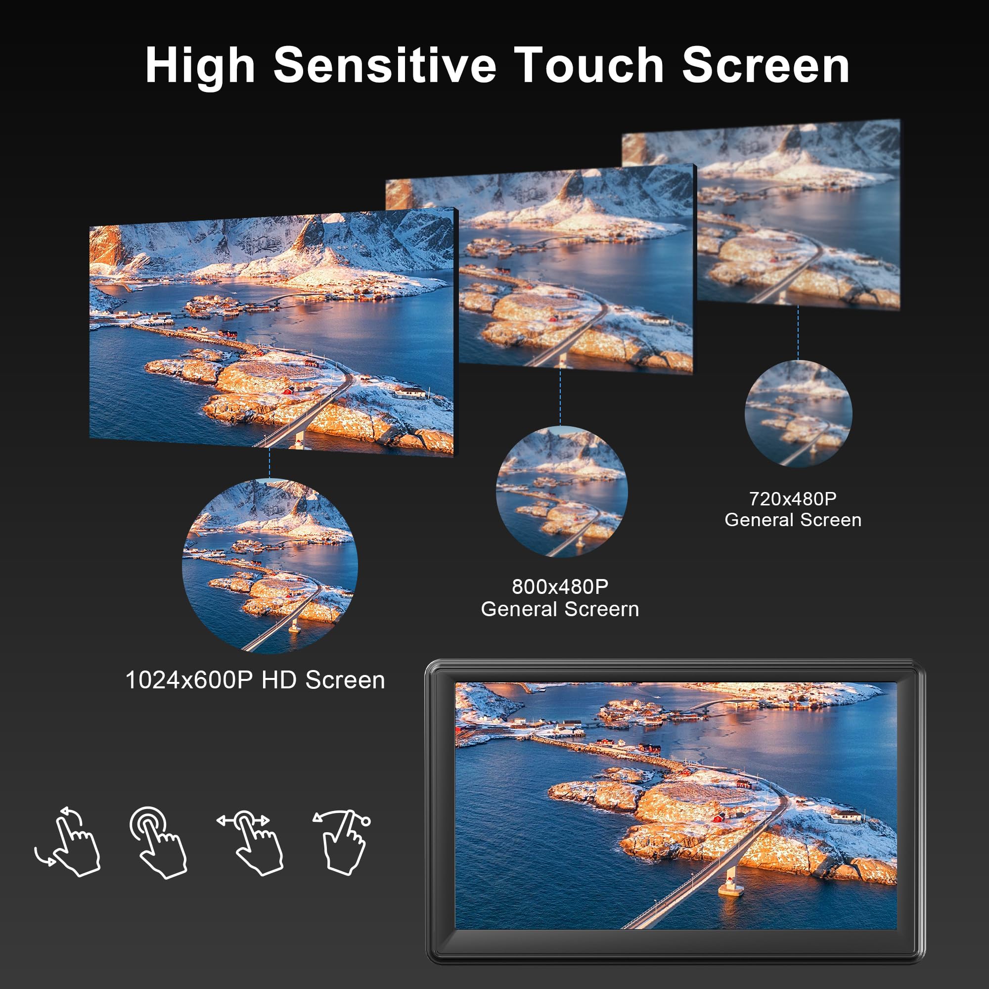 Wireless Apple Carplay & Android Car Stereo Headunit with IPS Carplay Display, Digital Receiver, Siri / Google GPS Navigation, Bluetooth, Mirror Link, FM, AUX (7 Inch CarPlay & Android Auto)