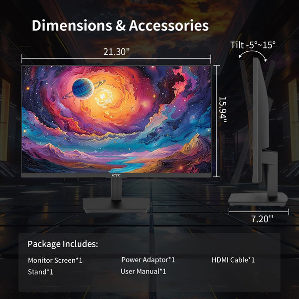 KTC Flat 32 Inch Monitor, QHD 1440P 2K@100Hz IPS Large Computer Monitor, Ultra Thin Bezels, Anti-Blue Light, HDR10, 103% sRGB, 86% DCI-P3, 350 Nits, 3ms MPRT, Adaptive Sync for Working and Gaming