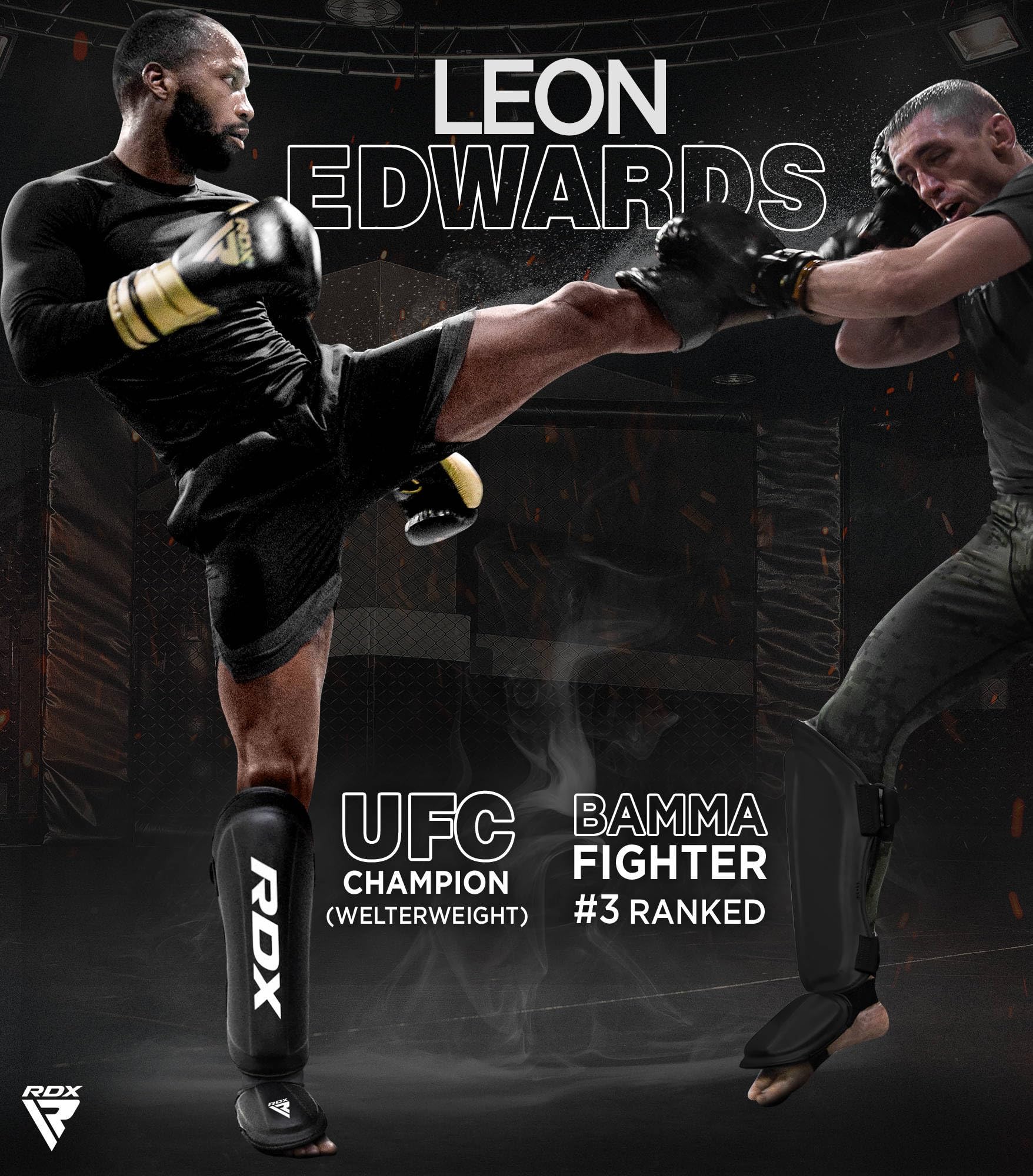 RDX Shin Guard MMA Instep Leg Pads Protective Gear Thai Boxing Training Kickboxing., Black, XL