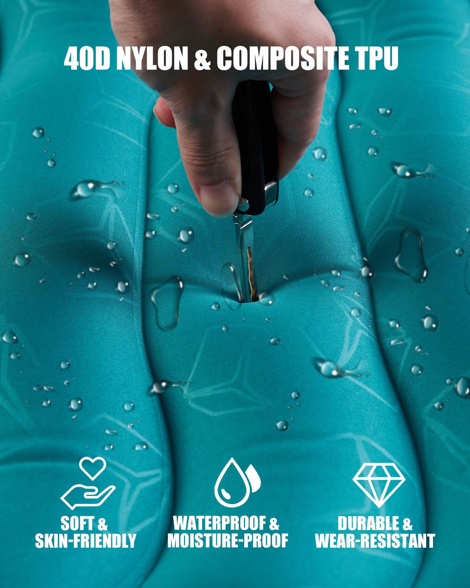 AKSOUL Self Inflating Sleeping Mat for Camping: 8-12CM Thickness Single Camp Mattress, Double Joinable Camping Inflatable Mat