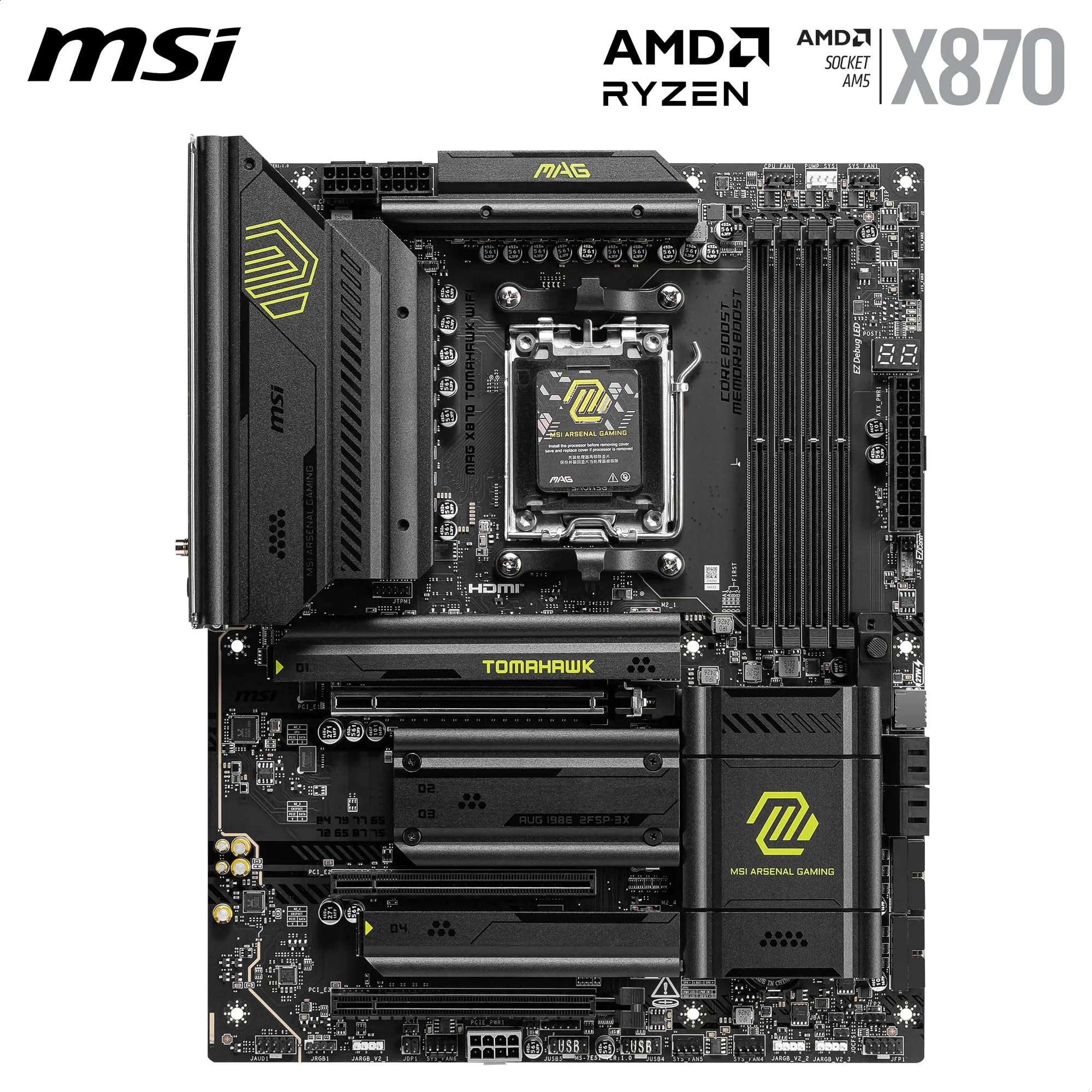 MSI X670E GAMING PLUS WIFI Motherboard, ATX - Supports AMD Ryzen 9000 / 8000 / 7000 Series Processors, AM5 - 80A SPS VRM, DDR5 Memory Boost 7800+ MHz/OC, PCIe 5.0 x16, M.2 Gen5, Wi-Fi 6E