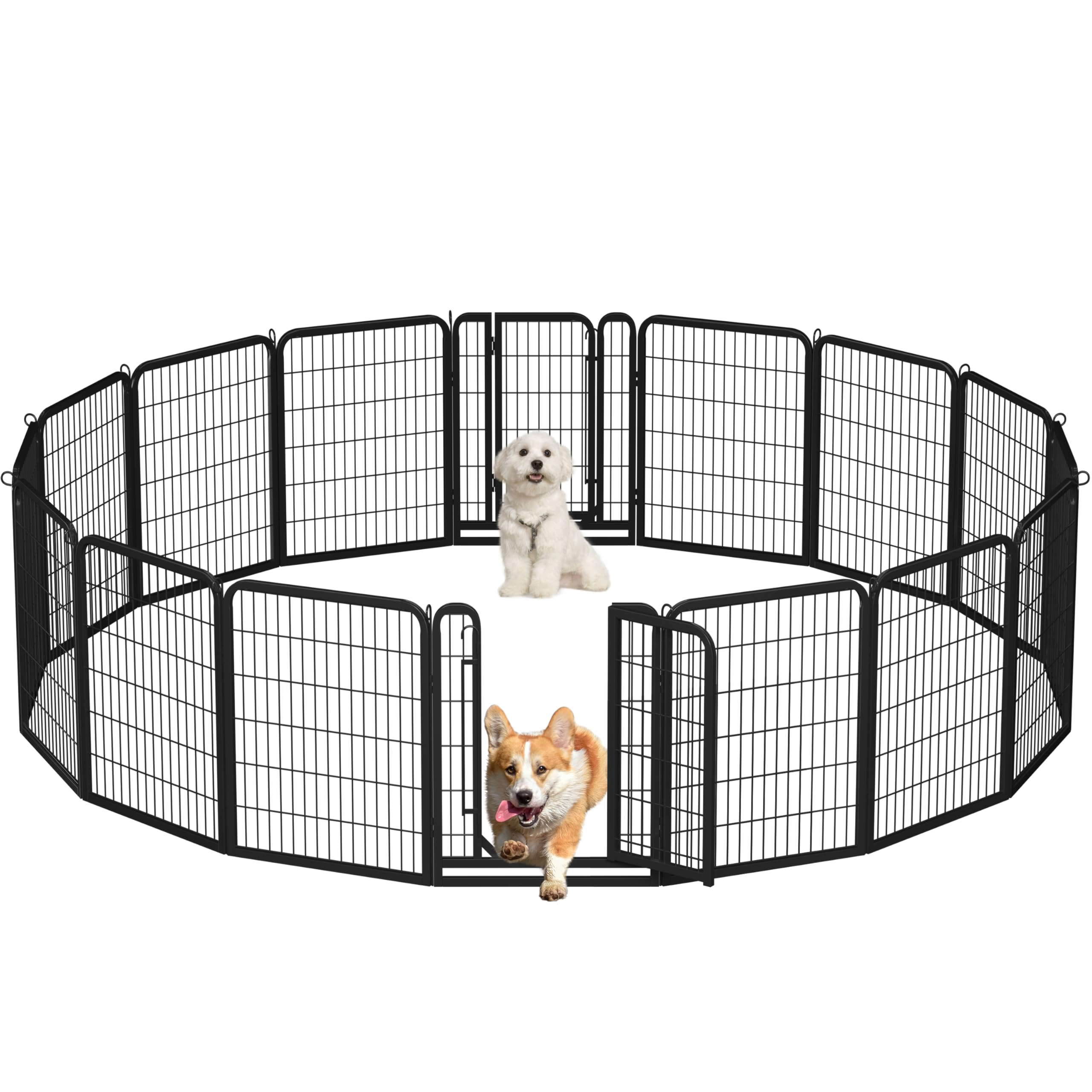 Yaheetech Lightweight Dog Playpen, 8 Panel 80cm Dog Fence Pet Exercise Pen Portable Puppy Play Pen Suitable for RV/Camping