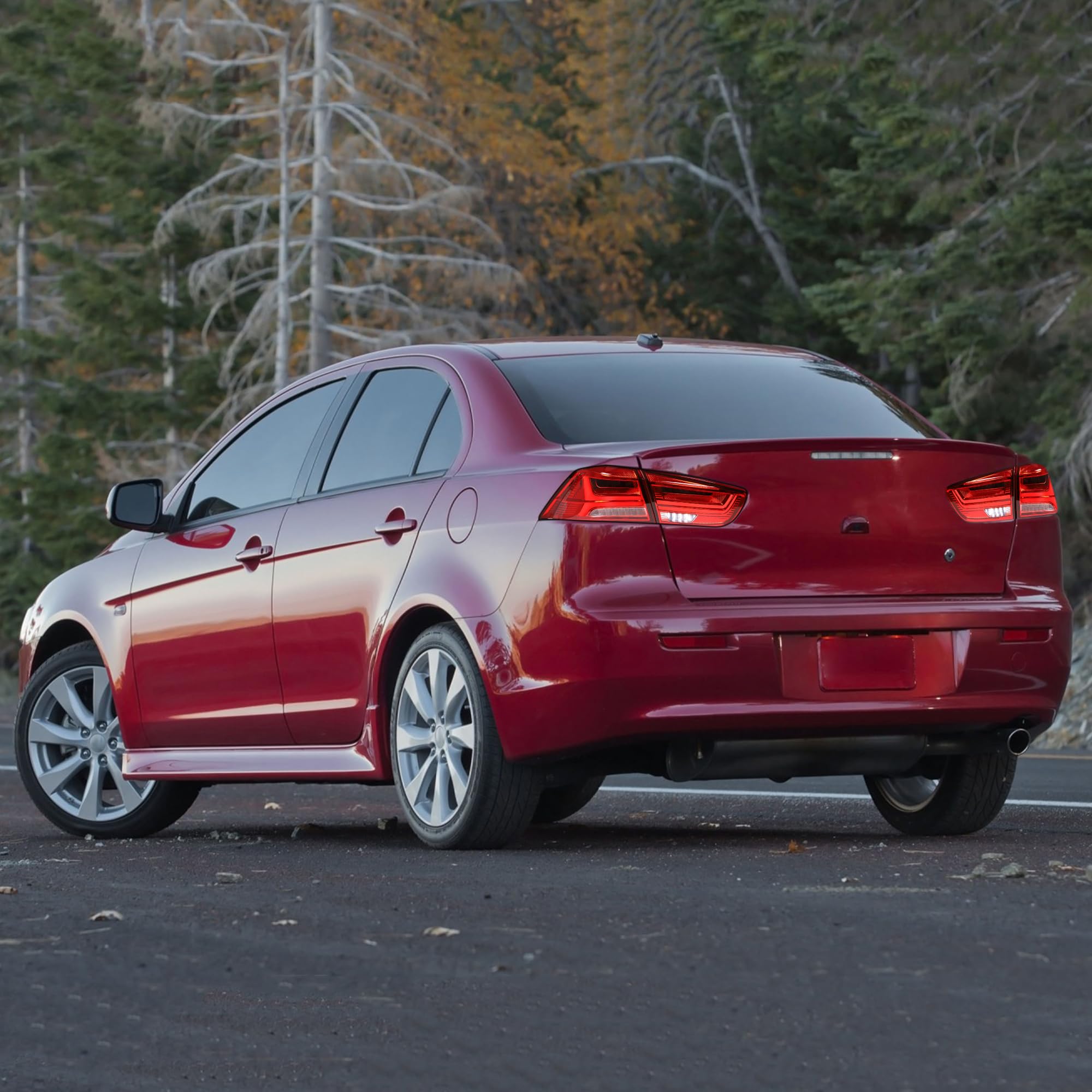 VLAND LED Rear Lights compatible with Lancer & EVO X 2008-2020 (Not Fit fortis/io), w/Sequential indicator, Driver & Passenger Side (Smoked dynamic 2)