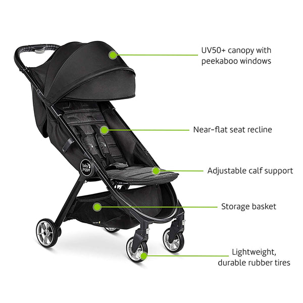 Baby Jogger City Tour 2 Travel Stroller | Ultra-Lightweight, Foldable & Compact Pushchair Buggy | Shadow Grey