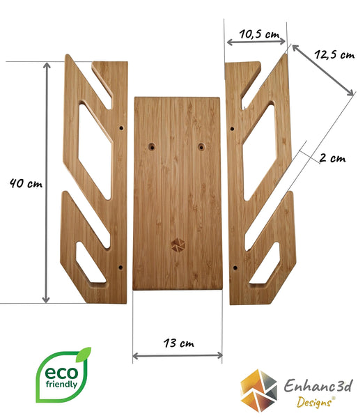 Enhanc3d Designs Skate Wall Mount in Bamboo Wood ? Modern and Robust Design ? Skate Wall Hanger ? Longboard Wall Mount (2 Skates)