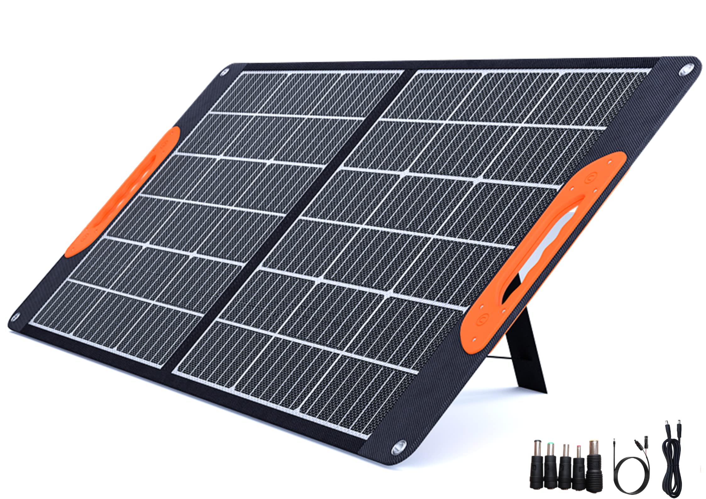 Mobisolar 60W Foldable Solar Panel Portable Monocrystalline Solar Charger for Power Station Caravan Boat Camping Camper 12V Car Off-grid Home RV Battery with USB and DC outputs (Mono Perc Design.)
