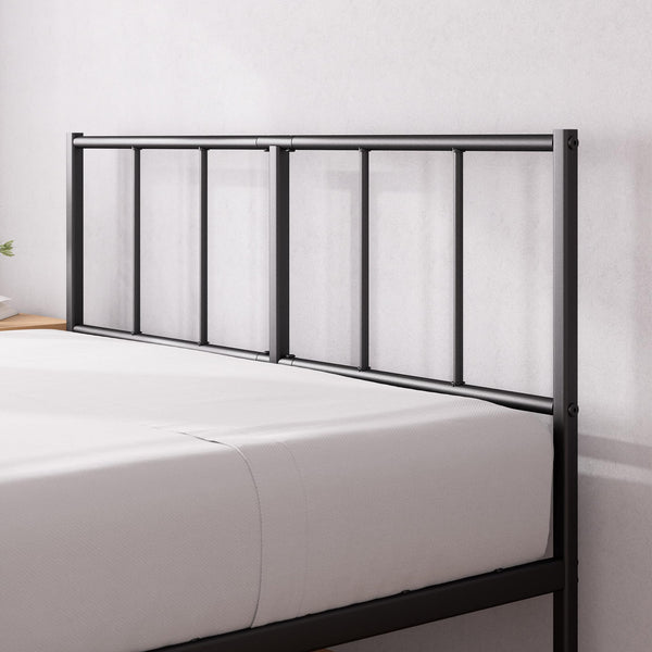 ZINUS Justin Double Bed frame - Bed 135x190 cm - 36cm Height - Metal bed frame with Underbed storage and steel slat support - Black
