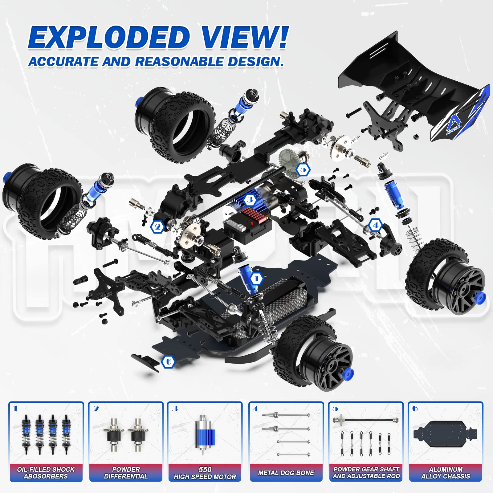 AMORIL 1/10 RTR Brushless Fast RC Cars for Adults,Max 50mph Hobby Electric Off-Road Monster Truck,Waterproof High Speed RC Car 4WD Remote Control Car with 3S Lipo,Green