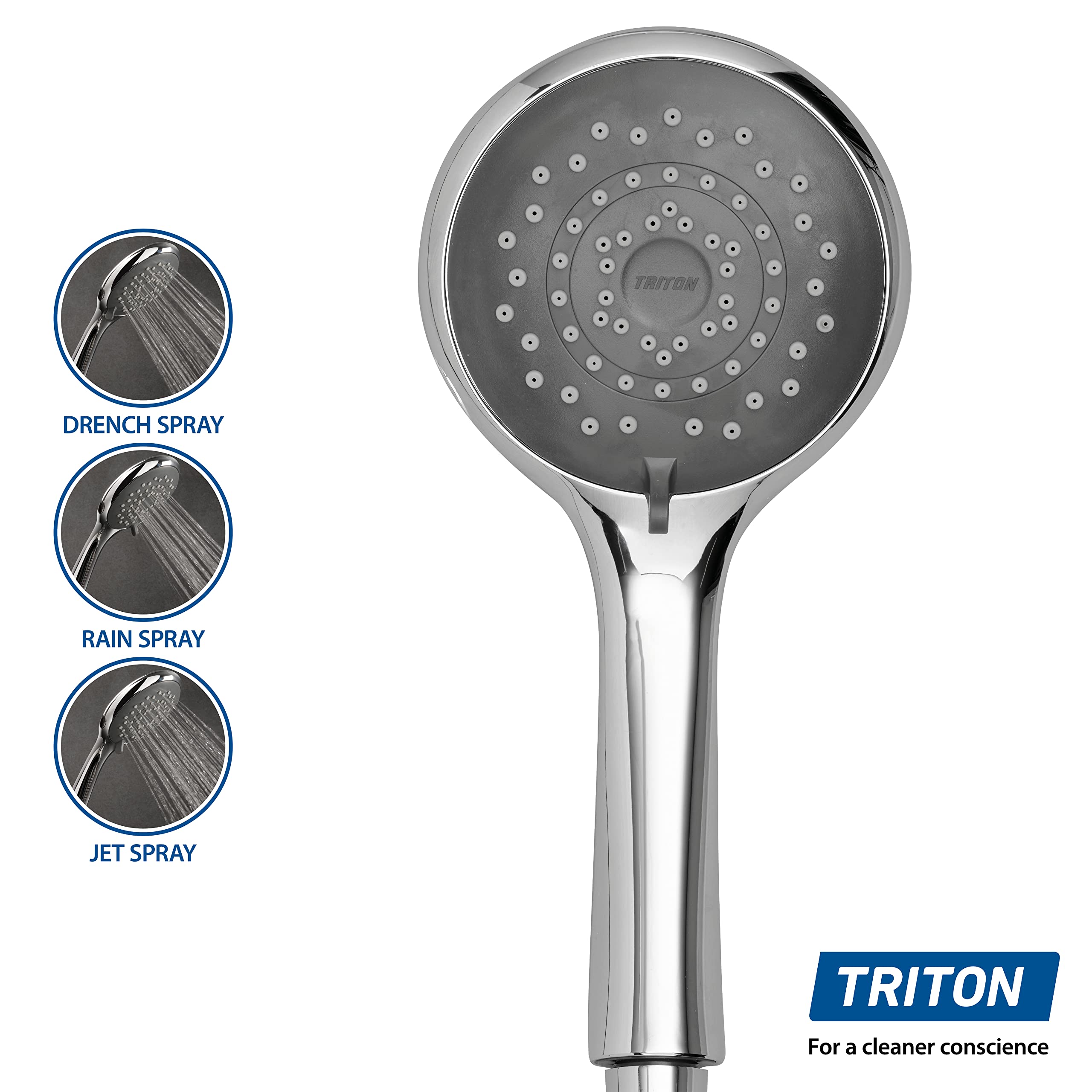 Triton Showers Collection 2, Shower Electric, 8.5 KW, Triton Aspirante, Black Gloss, Electrical Showers, with Showerhead and Anti Twist Hose, Bathroom Showering Unit