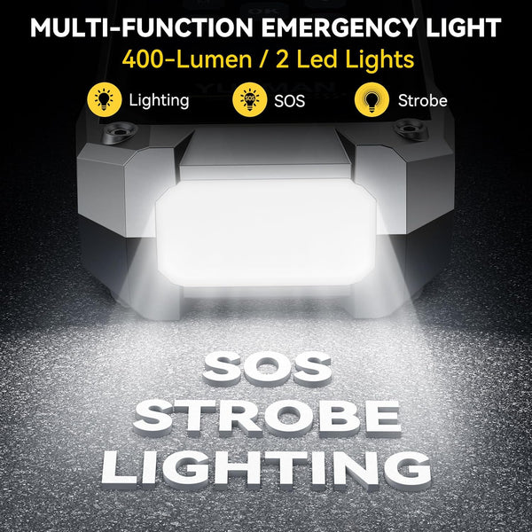 Jump Starter Power Pack with Air Compressor, 7000A 150PSI Portable Car Battery Booster (All Petrol/10L Diesel), 12V Car Jump Starter Power Bank with Jump Leads, LCD Screen, 2 LED Light