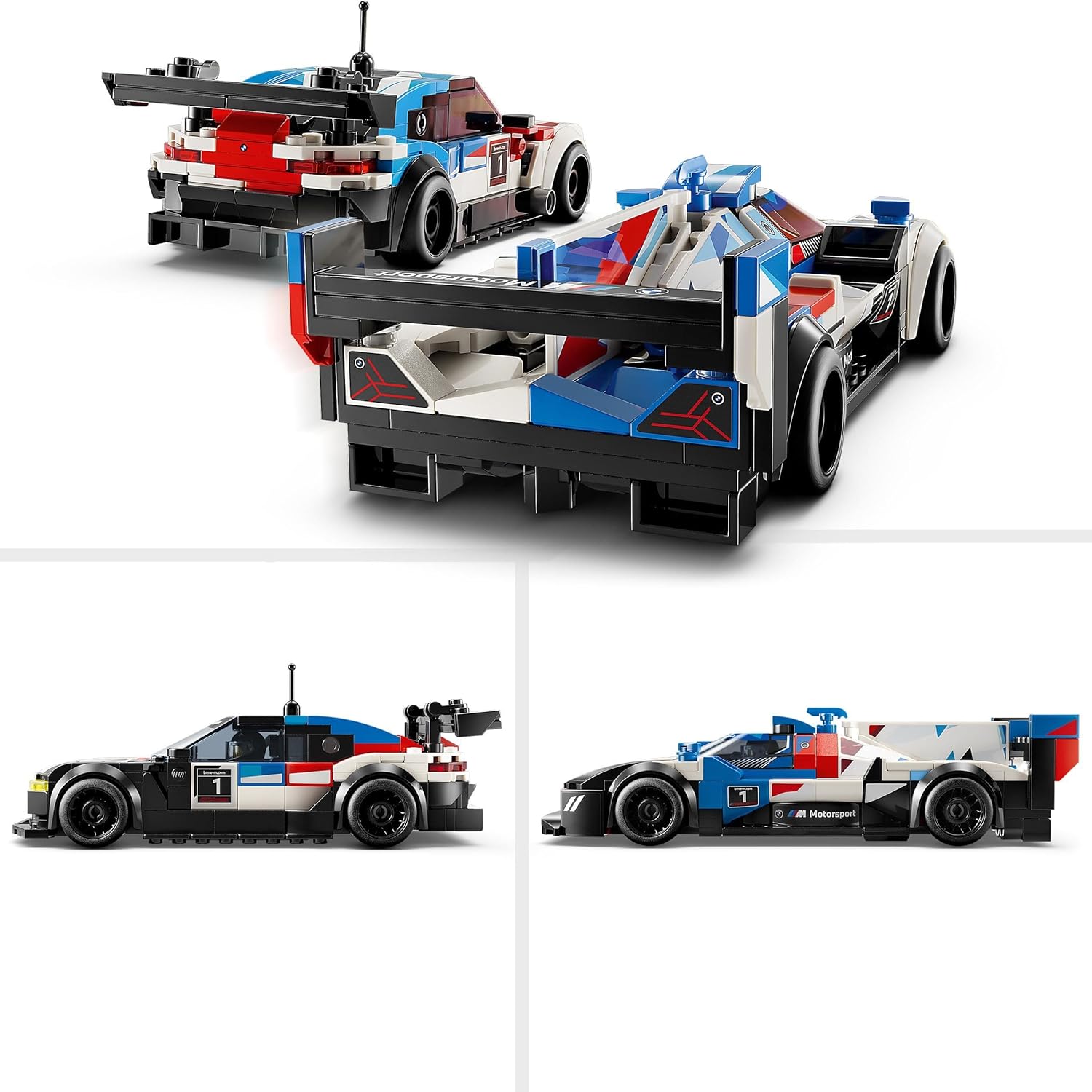 LEGO Speed Champions BMW M4 GT3 & BMW M Hybrid V8 Race Car Toys for 9 Plus Year Old Boys & Girls, Buildable Model Vehicles with 2 Driver Minifigures, Kids' Bedroom Decoration, Birthday Gift Idea 76922
