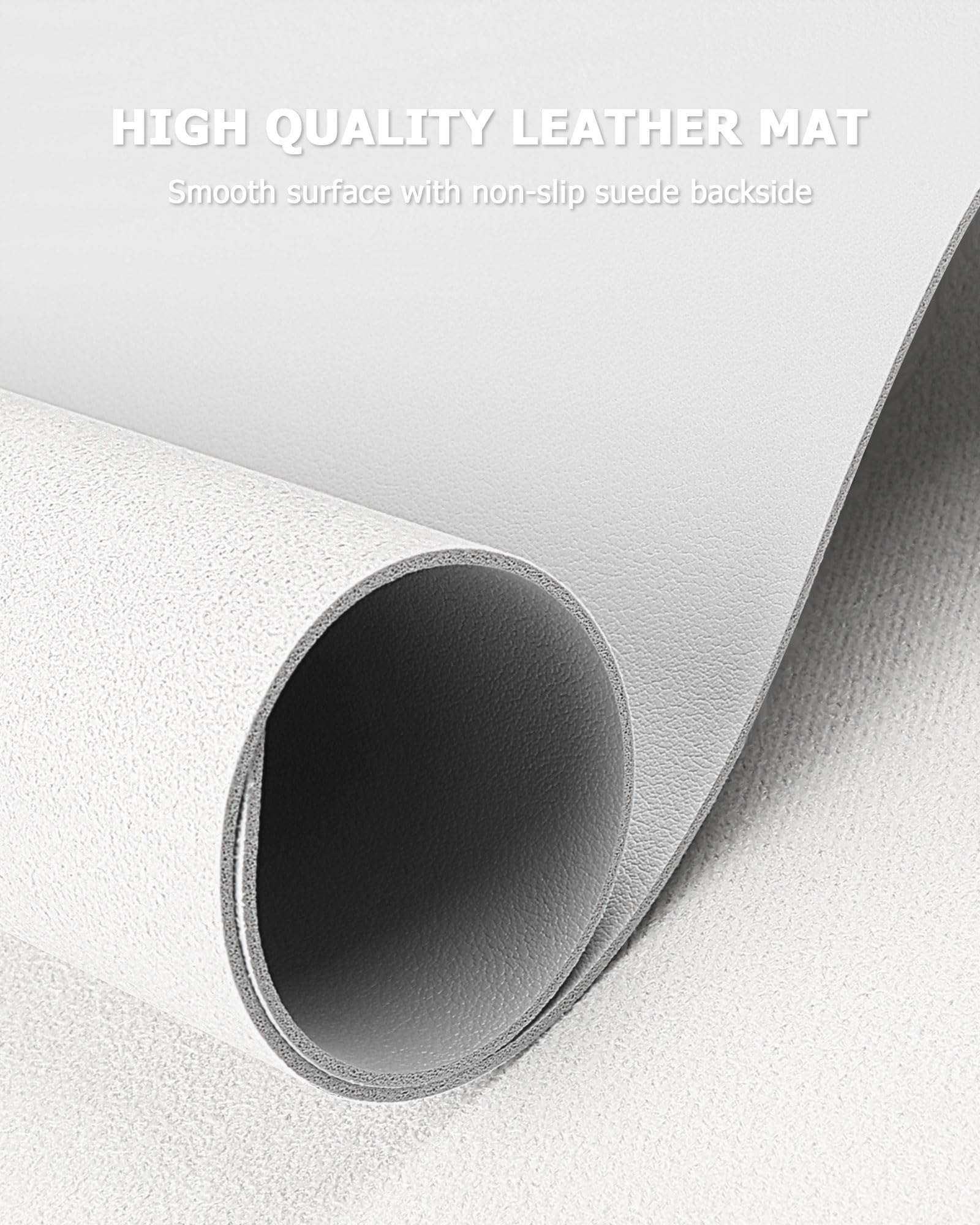 MOLMO Non-Slip Desk Mat, Waterproof Desk Pad Table Protector, Easy Clean Laptop Mat Large Mouse Pad Leather Writing Mat with Suede for Office /Home/Decor (Light Green, 60 x 35 cm)